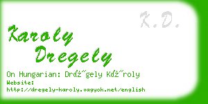 karoly dregely business card